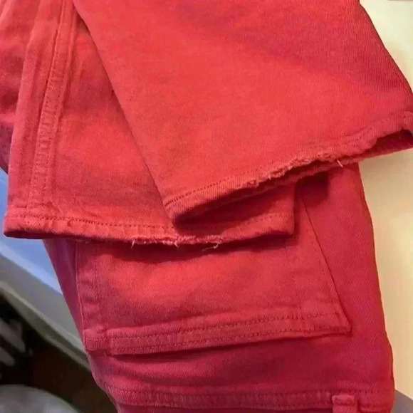 Abercrombie And Fitch Simone High Rise Ankle Straight Red Jeans-Sz 26 - Picture 5 of 5